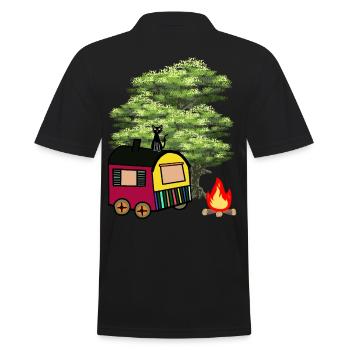 Hippie Construction Trailer Nature Wilderness Cat Cottage House - Polo Homme - noir - Dos - Kai (181cm)