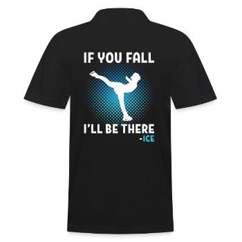 If You Fall I Will Be There Ice Skating Figure - Männer Poloshirt - Schwarz - Hinten - Kai (181cm)