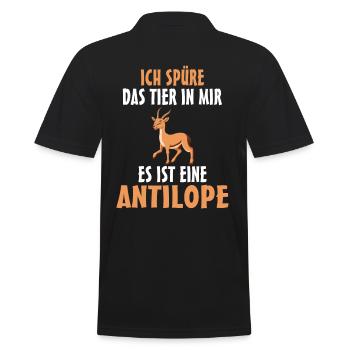 Antilope Antilopen - Männer Poloshirt - Schwarz - Hinten - Kai (181cm)