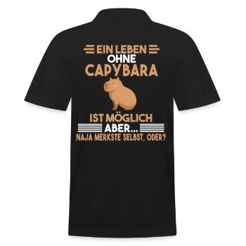 Ein Leben ohne Capybara - Männer Poloshirt - Schwarz - Hinten - Kai (181cm)