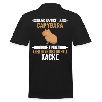 Capybara Zootier - Männer Poloshirt - Schwarz - Hinten - Kai (181cm)