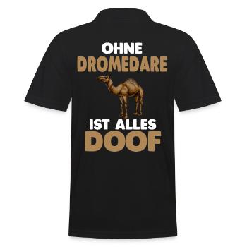 Dromedar - Männer Poloshirt - Schwarz - Hinten - Kai (181cm)