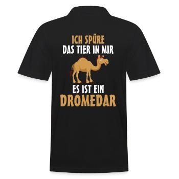 Dromedar - Männer Poloshirt - Schwarz - Hinten - Kai (181cm)