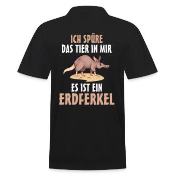 Erdferkel - Männer Poloshirt - Schwarz - Hinten - Kai (181cm)