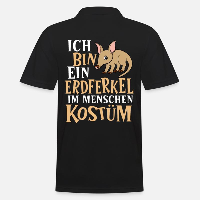 Erdferkel im Menschen Kostüm - Männer Poloshirt - Schwarz