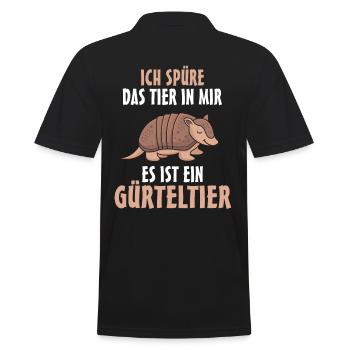Gürteltier Gürteltiere - Männer Poloshirt - Schwarz - Hinten - Kai (181cm)