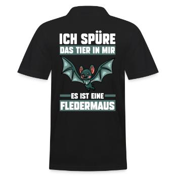 Fledermaus - Männer Poloshirt - Schwarz - Hinten - Kai (181cm)