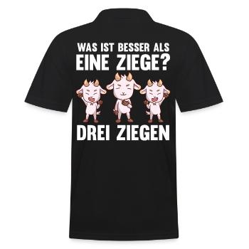 Ziegenbauer Ziegen Ziege - Männer Poloshirt - Schwarz - Hinten - Kai (181cm)