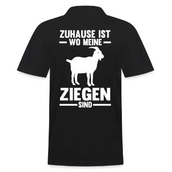 Zuhause ist wo meine Ziegen sind - Männer Poloshirt - Schwarz - Hinten - Kai (181cm)