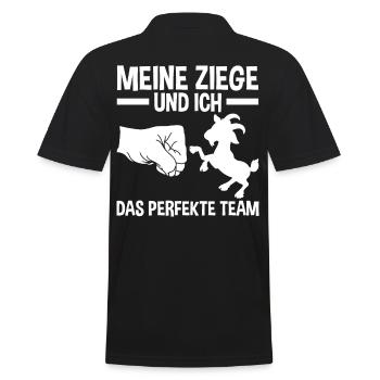 Landwirt Bauer Ziege Ziegen - Männer Poloshirt - Schwarz - Hinten - Kai (181cm)