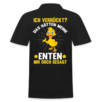 Ente Entenliebhaber Bauernhof Bauer Enten - Männer Poloshirt - Schwarz - Hinten - Kai (181cm)