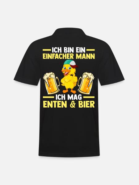 Ente Bier Enten - Männer Poloshirt - Schwarz