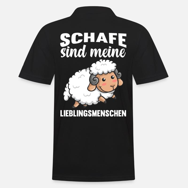 Schaf Hirte Schäfer Bauer Landwirt Bauernhof Schaf - Männer Poloshirt - Schwarz