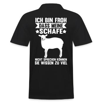 Schafe Flüsterer Schaf Bauer Landwirt Schäfer - Männer Poloshirt - Schwarz - Hinten - Kai (181cm)