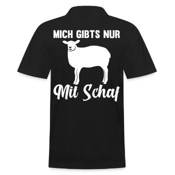 Mich gibt’s nur mit Schaf - Männer Poloshirt - Schwarz - Hinten - Kai (181cm)