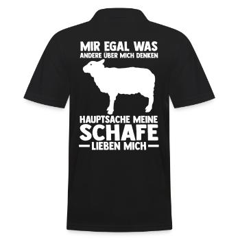 Schaf Bauer Hirte Schäfer Landwirt - Männer Poloshirt - Schwarz - Hinten - Kai (181cm)