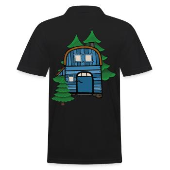 Freak Nature Lovers Construction Trailer Camping House Cabin - Men's Polo Shirt - black - Back - Kai (181cm)