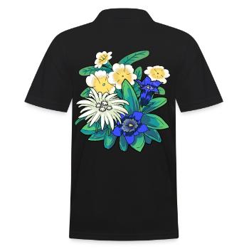 Autriche Fleurs Fleurs Montagnes Montagnes Nature Flore - Polo Homme - noir - Dos - Kai (181cm)