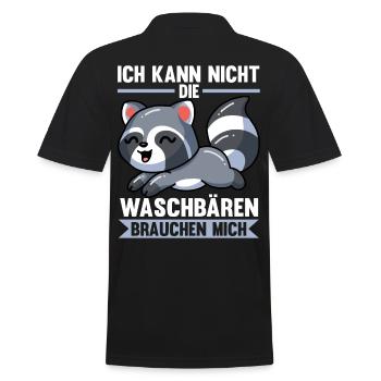 Waschbären Waschbär - Männer Poloshirt - Schwarz - Hinten - Kai (181cm)
