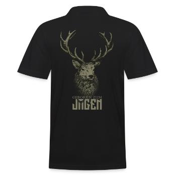 Jäger geboren zum Jagen - Männer Poloshirt - Schwarz - Hinten - Kai (181cm)