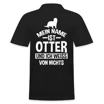 Mein Name ist Otter - Männer Poloshirt - Schwarz - Hinten - Kai (181cm)