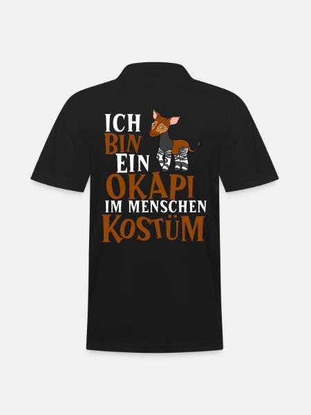 Okapi im Menschen Kostüm - Männer Poloshirt - Schwarz