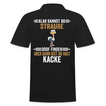 Lustiger Strauß Spruch - Männer Poloshirt - Schwarz - Hinten - Kai (181cm)