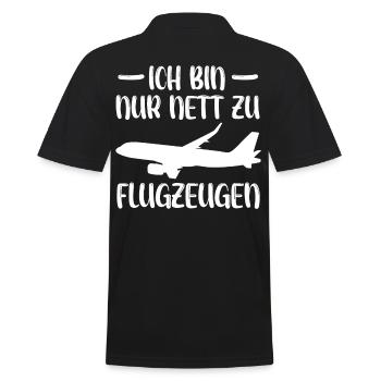 Flugzeuge Modellflieger Flugzeug Pilot - Männer Poloshirt - Schwarz - Hinten - Kai (181cm)