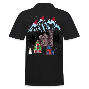 Xmas Winter Tirol Österreich Gebirge Berg Nikolaus - Männer Poloshirt - Schwarz - Hinten - Kai (181cm)