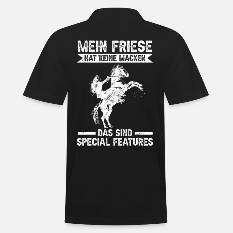 Pferd Reitstall Reiten Pferde Friese - Männer Poloshirt - Schwarz