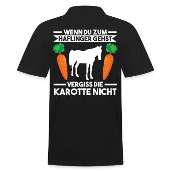 Pferd Haflinger Pferde Reiten - Männer Poloshirt - Schwarz - Hinten - Kai (181cm)