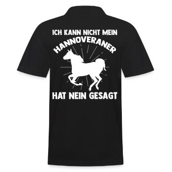 Reitstall Reiten Pferd Hannoveraner - Männer Poloshirt - Schwarz - Hinten - Kai (181cm)