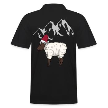 Austria, Alps, Mountains, Mountains, Mutton, Sheep, Alm - Men's Polo Shirt - black - Back - Kai (181cm)