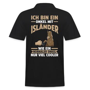 Pferd Onkel Patenonkel Isländer Reiter Pferde - Männer Poloshirt - Schwarz - Hinten - Kai (181cm)