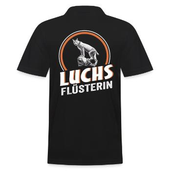 Luchs Flüsterin - Männer Poloshirt - Schwarz - Hinten - Kai (181cm)