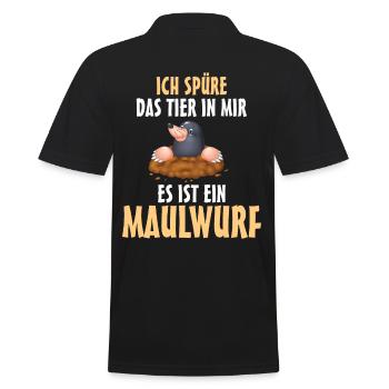 Waldbewohner Wald Maulwurf - Männer Poloshirt - Schwarz - Hinten - Kai (181cm)