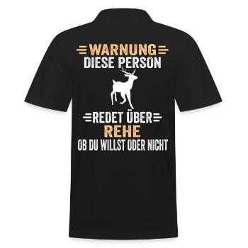 Tierschützer Rehe Reh - Männer Poloshirt - Schwarz - Hinten - Kai (181cm)