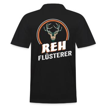 Reh Flüsterer - Männer Poloshirt - Schwarz - Hinten - Kai (181cm)