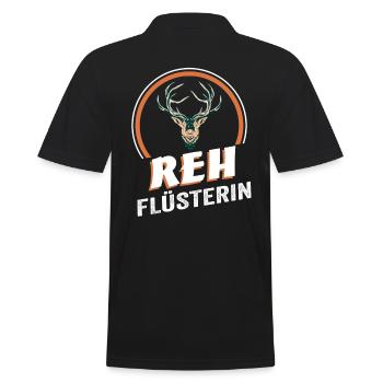 Reh Flüsterin - Männer Poloshirt - Schwarz - Hinten - Kai (181cm)