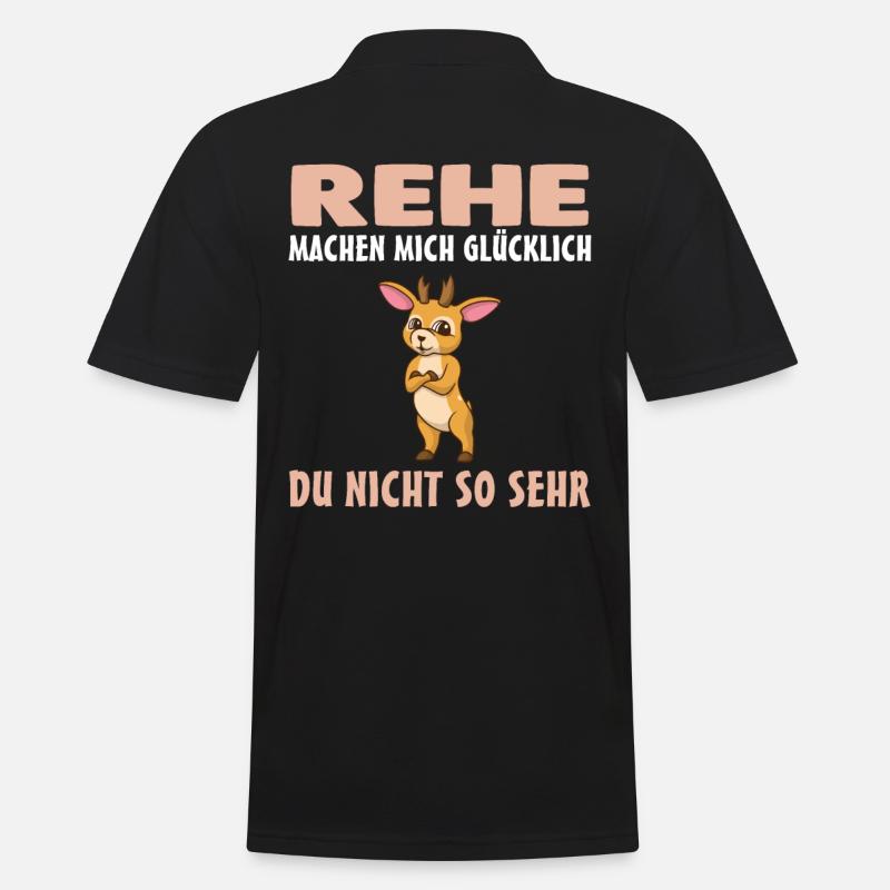 Rehe Wald Reh - Männer Poloshirt - Schwarz