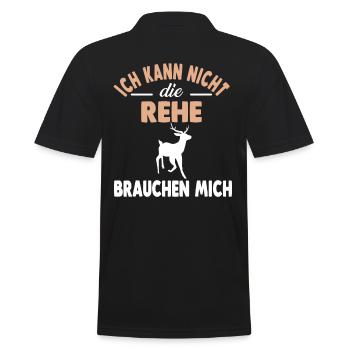 Wald Waldbewohner Reh - Männer Poloshirt - Schwarz - Hinten - Kai (181cm)