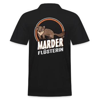 Marder Flüsterin - Männer Poloshirt - Schwarz - Hinten - Kai (181cm)