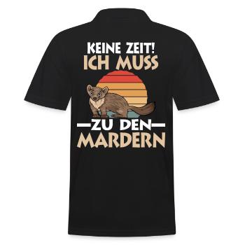 Marder - Männer Poloshirt - Schwarz - Hinten - Kai (181cm)