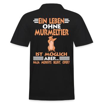 Nagetier Dabbing Murmeltier - Männer Poloshirt - Schwarz - Hinten - Kai (181cm)