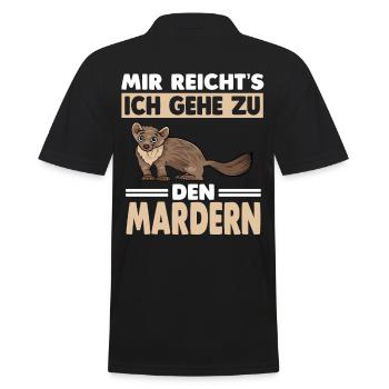 Marder - Männer Poloshirt - Schwarz - Hinten - Kai (181cm)