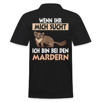 Marder - Männer Poloshirt - Schwarz - Hinten - Kai (181cm)