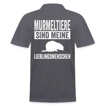 Murmeltier - Männer Poloshirt - Anthrazit - Hinten - Nico (186cm)