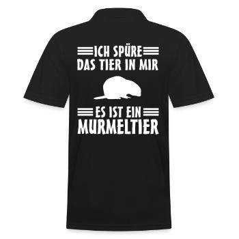 Murmeltier - Männer Poloshirt - Schwarz - Hinten - Kai (181cm)