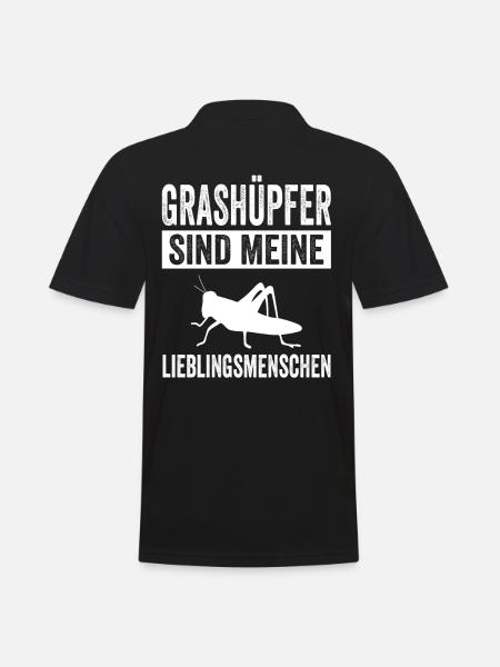 Grashüpfer - Männer Poloshirt - Schwarz