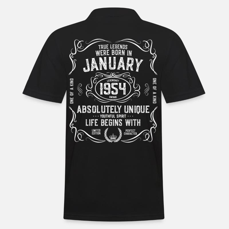 1954 Januar 68 Jahre - Männer Poloshirt - Schwarz
